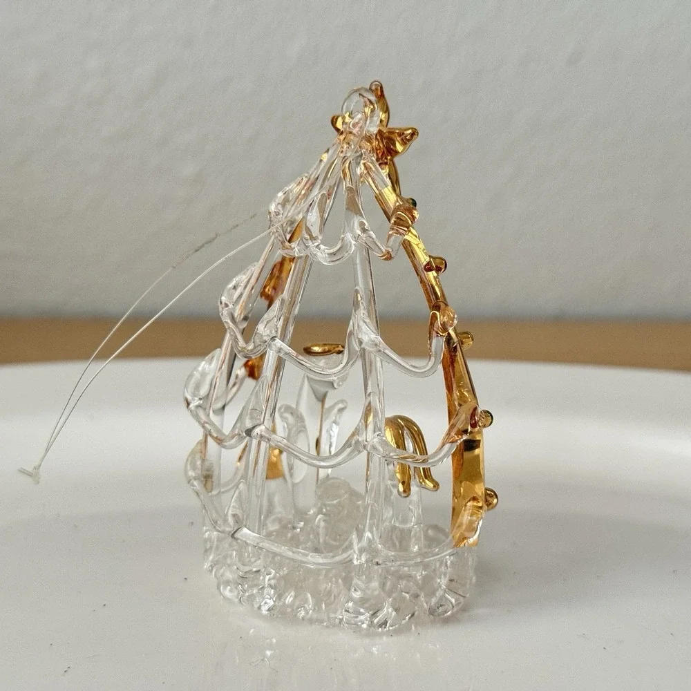 Vtg Spun Blown Glass Christmas Ornament Nativity Mary‎ Joseph Jesus Icicle Lot